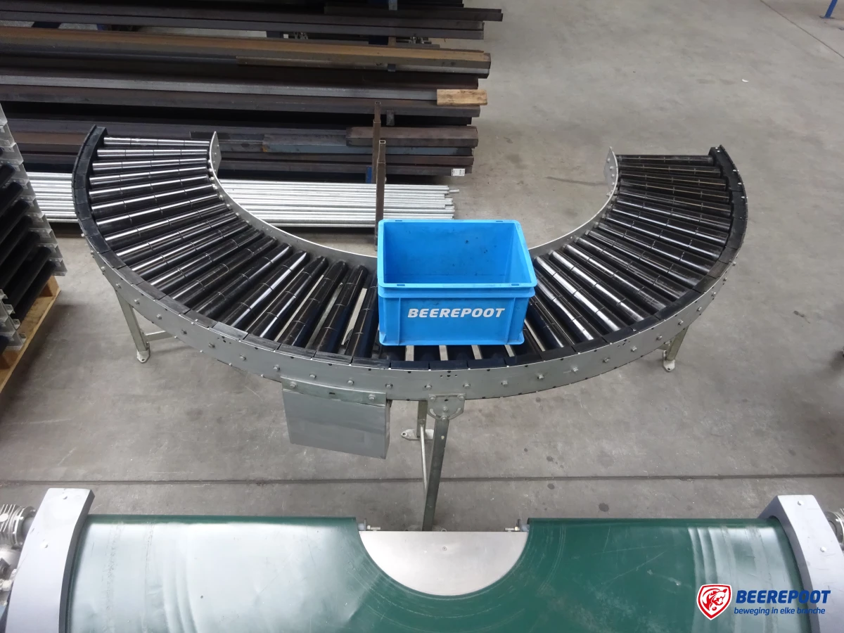 Aangedreven rollenbaanbocht